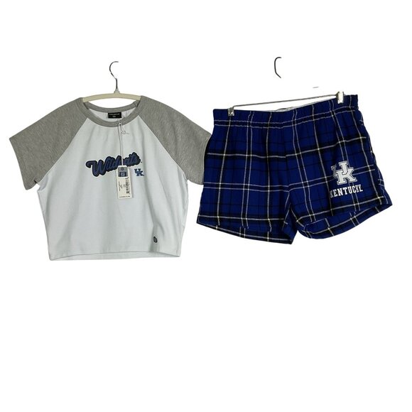 NWT/NWOT University of Kentucky Wildcats 2-piece set, Cropped Top, PJ Shorts - Picture 1 of 14